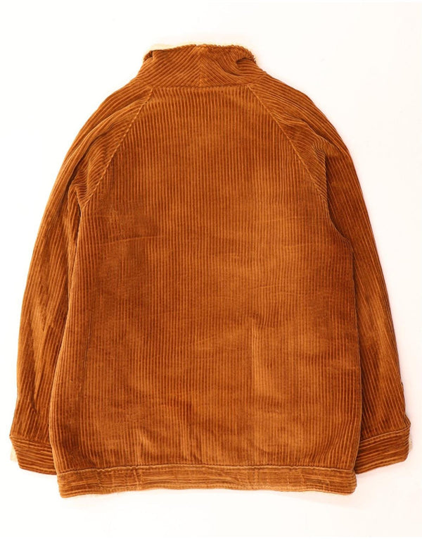Giacca vintage da uomo in velluto a coste Sherpa UK 42 XL Cotone color block marrone