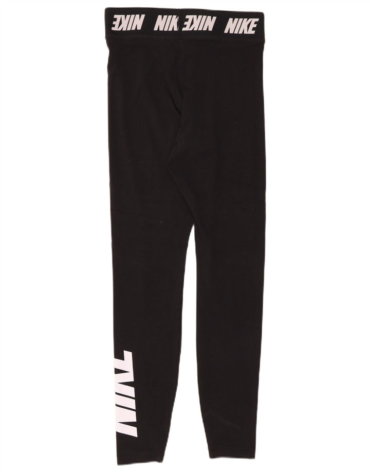 Leggings grafici da donna NIKE UK 8 piccoli in cotone nero