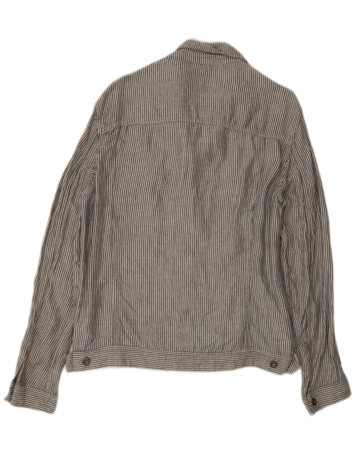 Giubbotto bomber da uomo Zara UK 40 grande lino gessato grigio