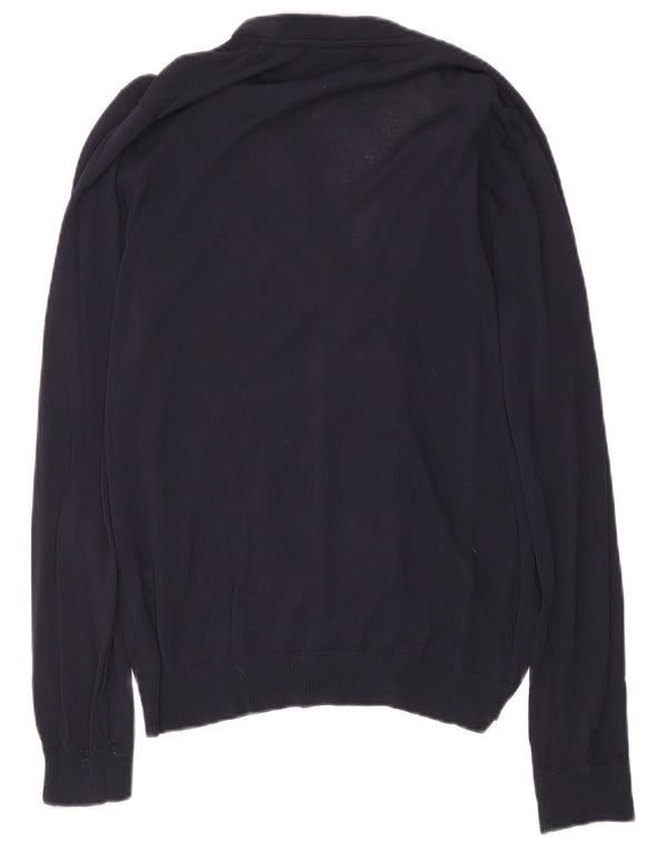 Maglione cardigan da uomo Gaudi grande in viscosa color block blu navy