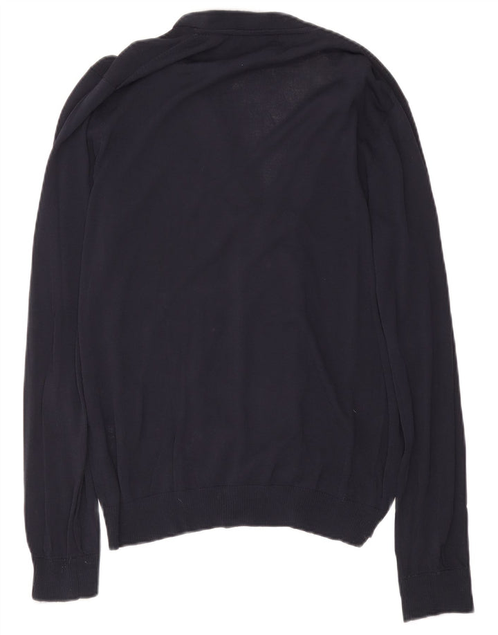 Maglione cardigan da uomo Gaudi grande in viscosa color block blu navy