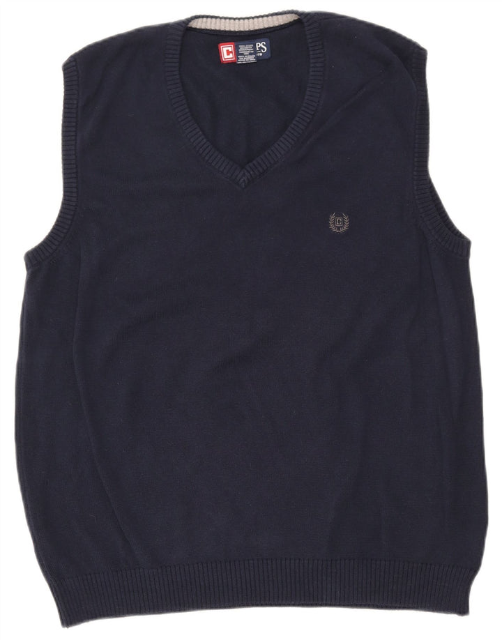 CHAPS Mens Vest Tank Top Large Navy Blue Cotton