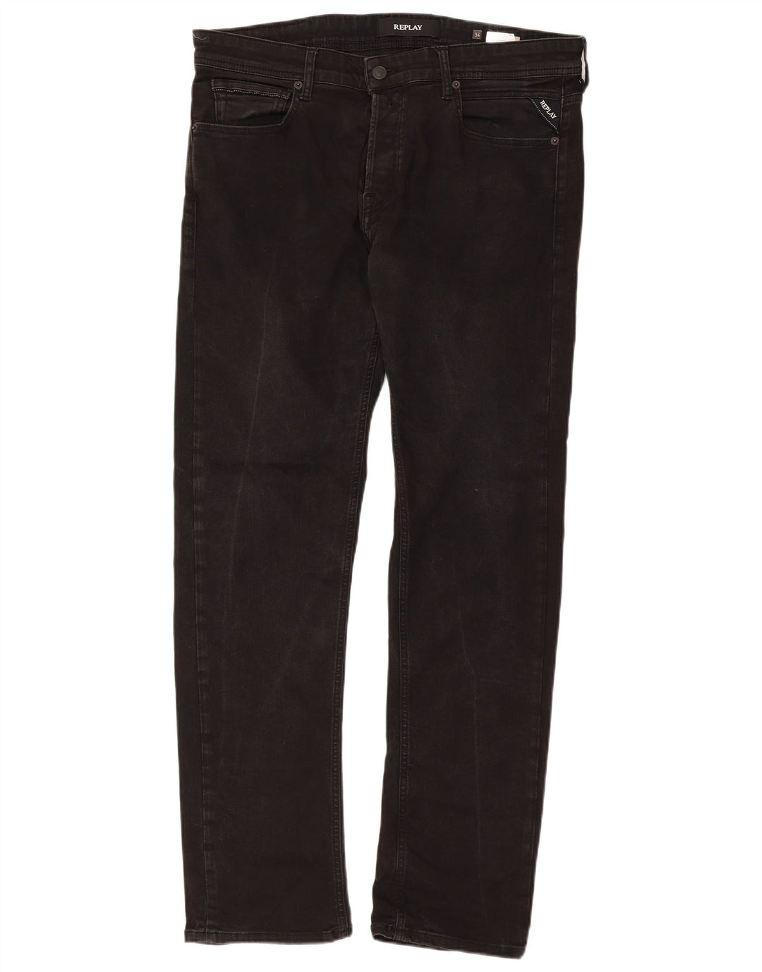 REPLAY Jeans dritti Grover da uomo W34 L32 cotone nero