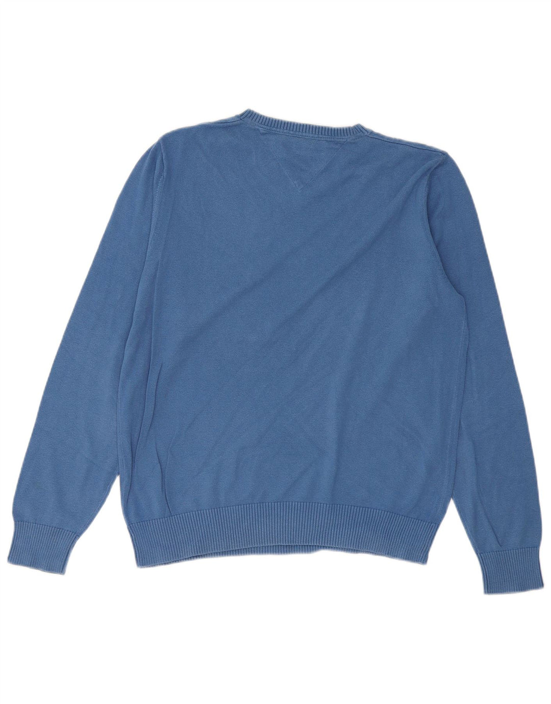 TOMMY HILFIGER Maglione da uomo con scollo a V in cotone blu medio