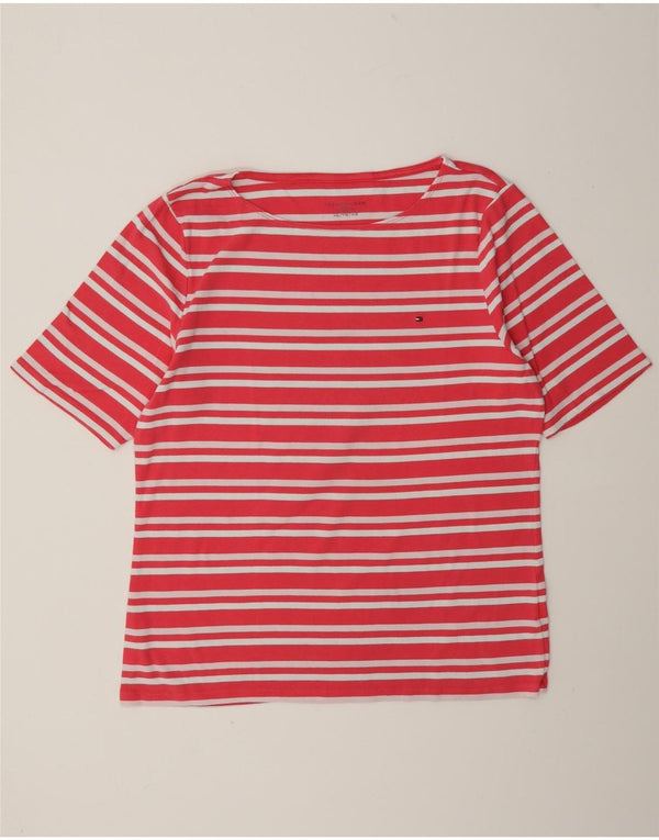 T-shirt da donna Tommy Hilfiger Top UK 20 2XL cotone a righe rosa