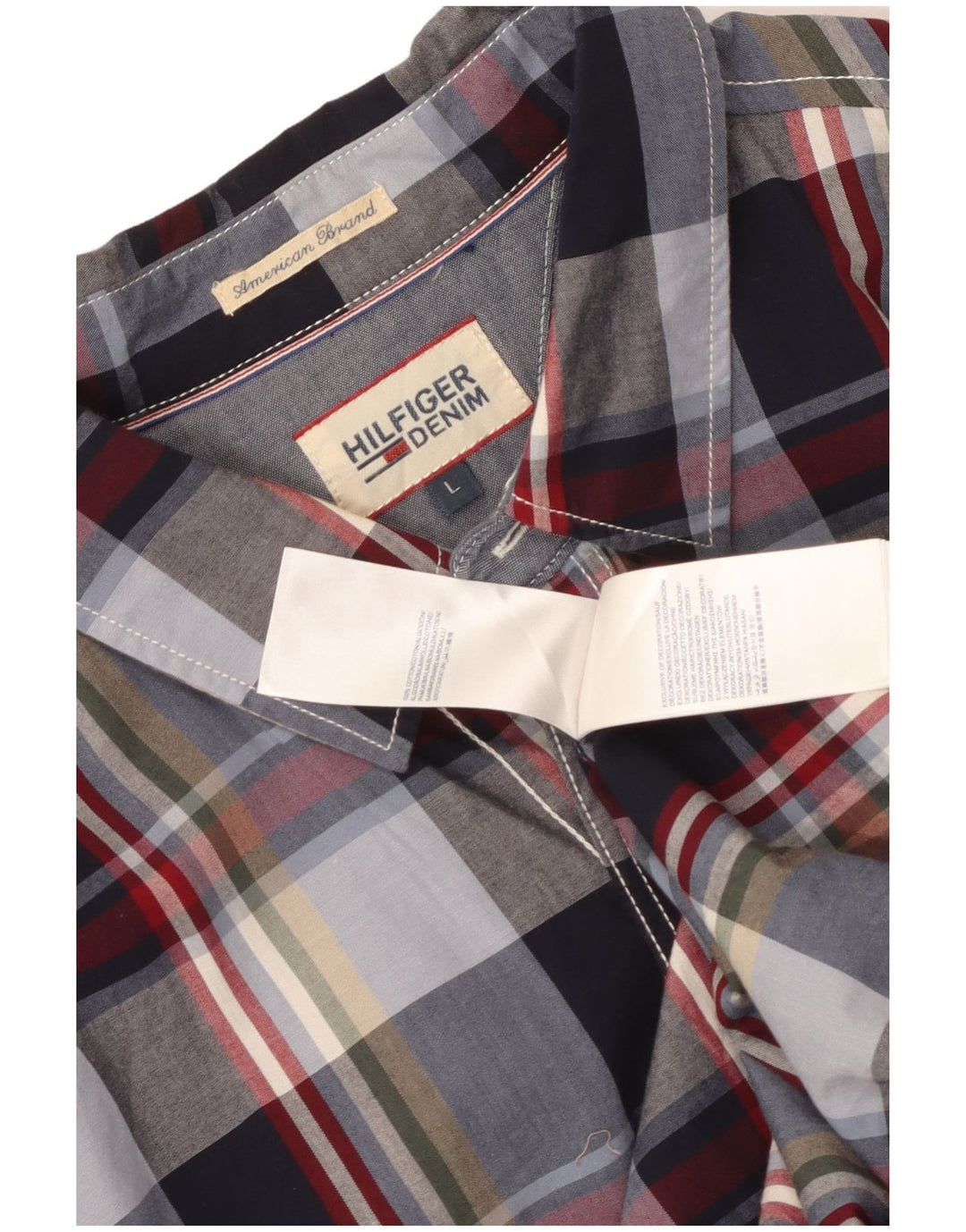 Camicia da uomo Tommy Hilfiger grande cotone a quadri blu navy