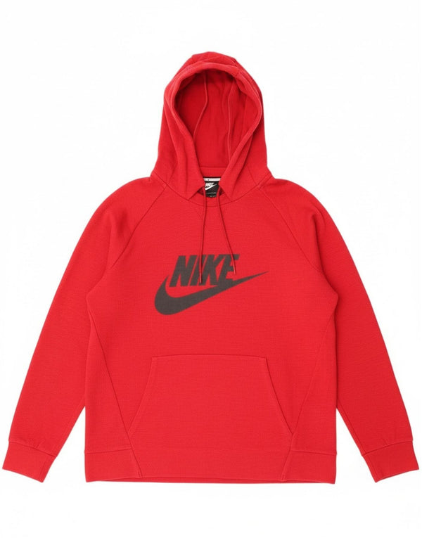 Felpa con cappuccio grafica Nike da uomo in cotone rosso medio