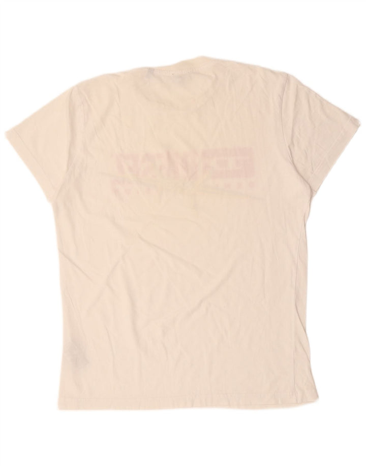 T-shirt grafica da uomo Diesel Top grande in cotone bianco sporco