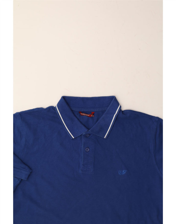 CARRERA Mens Polo Shirt Large Blue Cotton Vintage Carrera and Second-Hand Carrera from Messina Hembry 