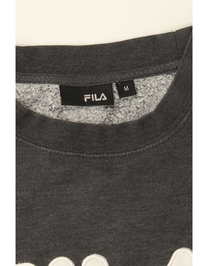 FILA Mens Graphic Sweatshirt Jumper Medium Grey Vintage Fila and Second-Hand Fila from Messina Hembry 