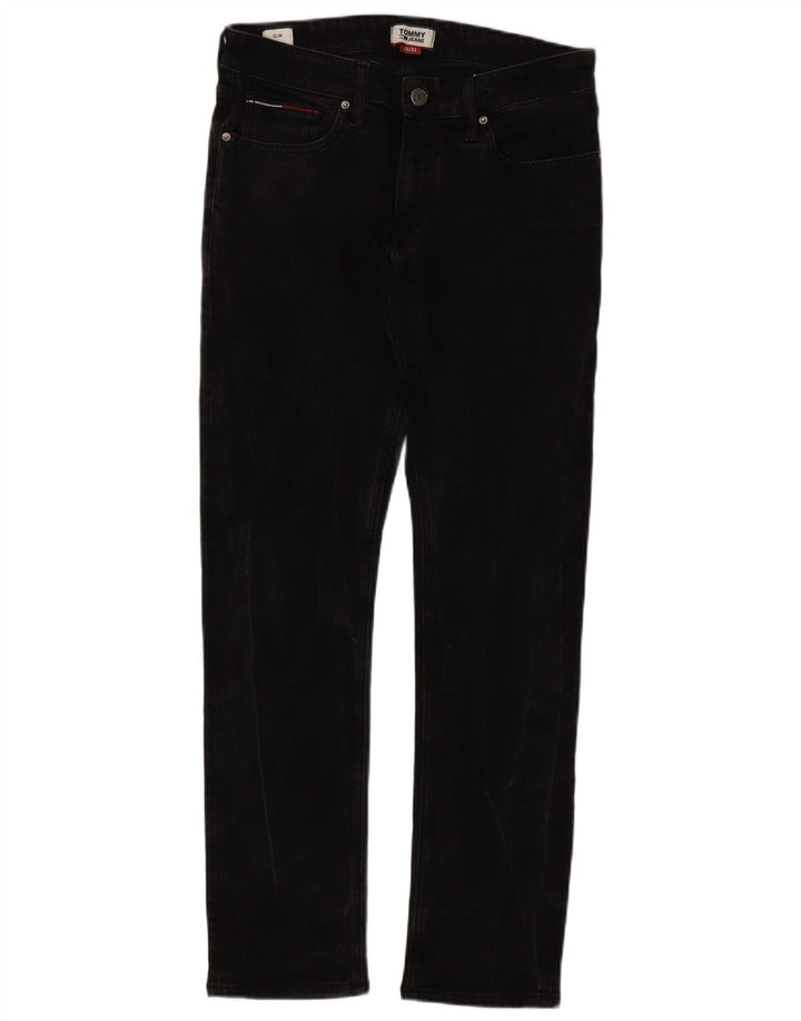 Jeans slim da uomo Tommy Hilfiger W32 L32 cotone nero
