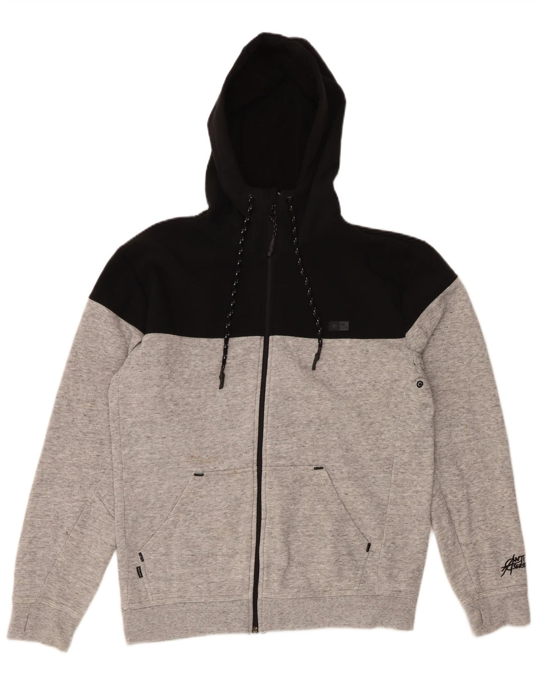 RIP CURL Felpa con cappuccio e zip da uomo color grigio medio