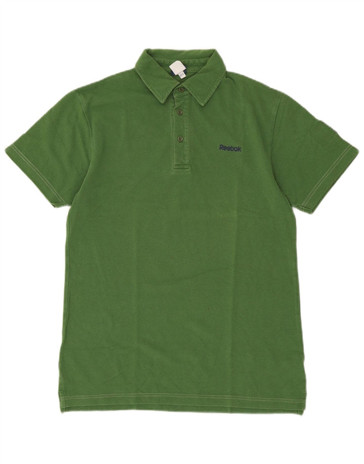 Polo Reebok da uomo piccola in cotone verde
