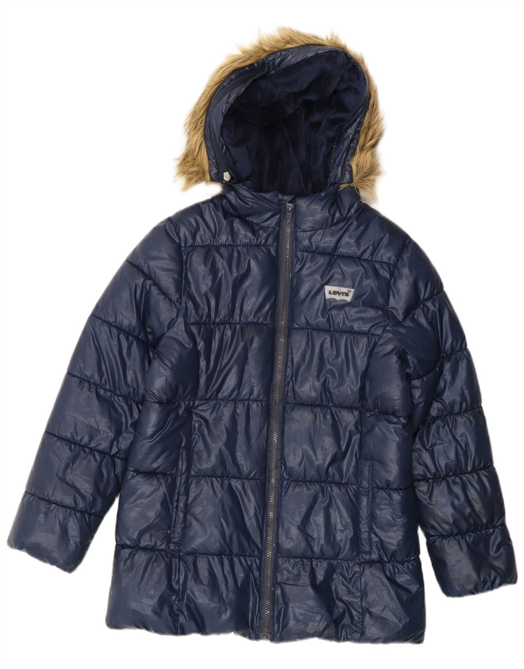 Giacca imbottita con cappuccio LEVI'S per ragazze 11-12 anni in poliestere blu navy