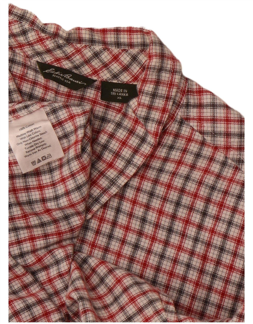 Camicia da donna Eddie Bauer UK 18 XL cotone a quadri multicolore