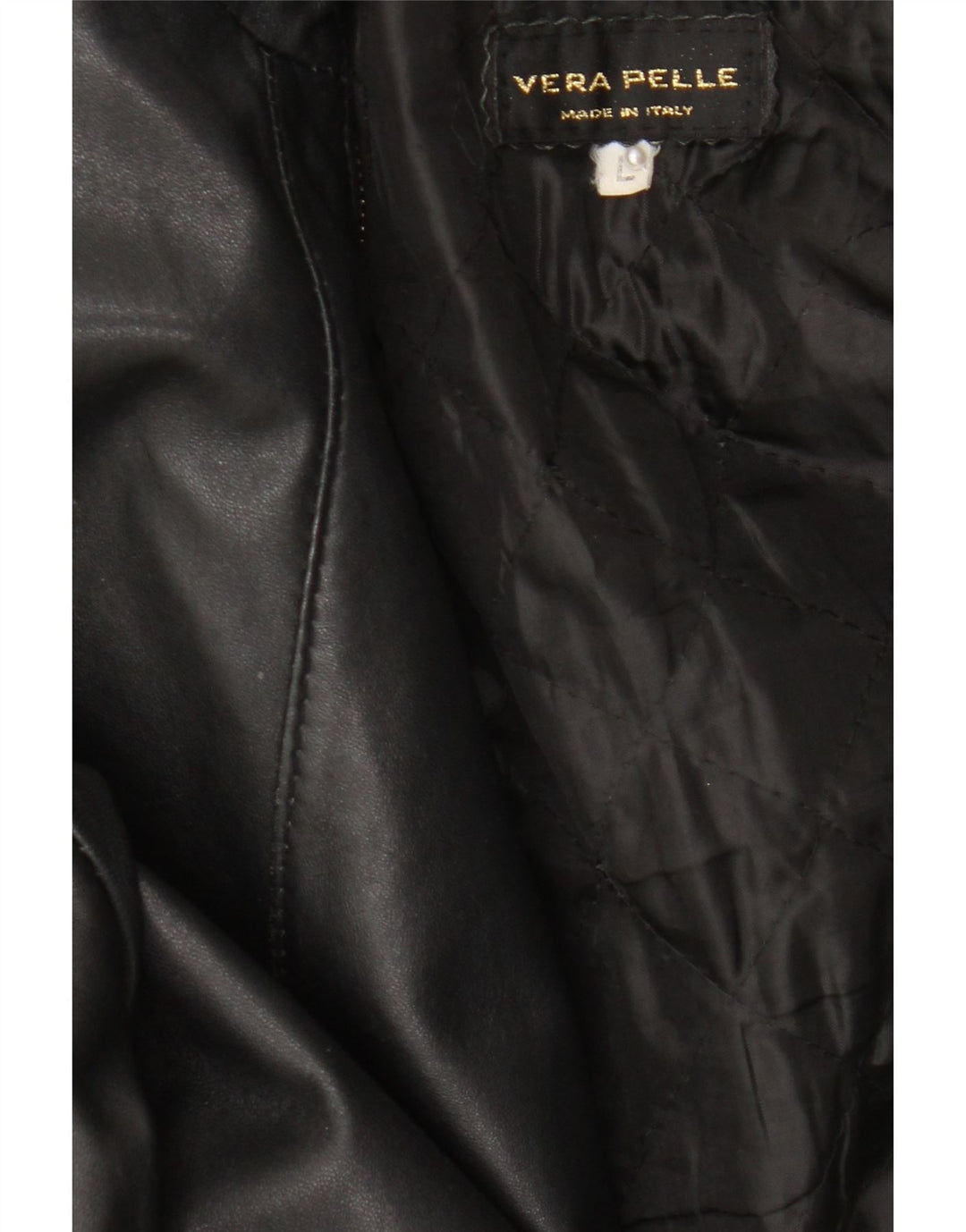 Giacca in pelle vintage da donna UK 16 grande in pelle nera