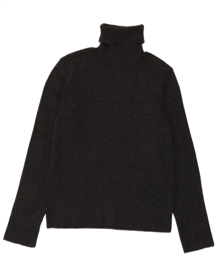Maglione maglione collo alto da donna Zara UK 12 Acrilico screziato grigio medio