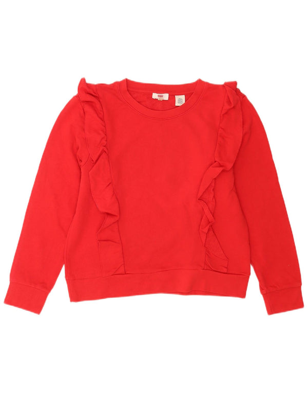 Felpa da donna Levi's Jumper UK 14 cotone rosso medio