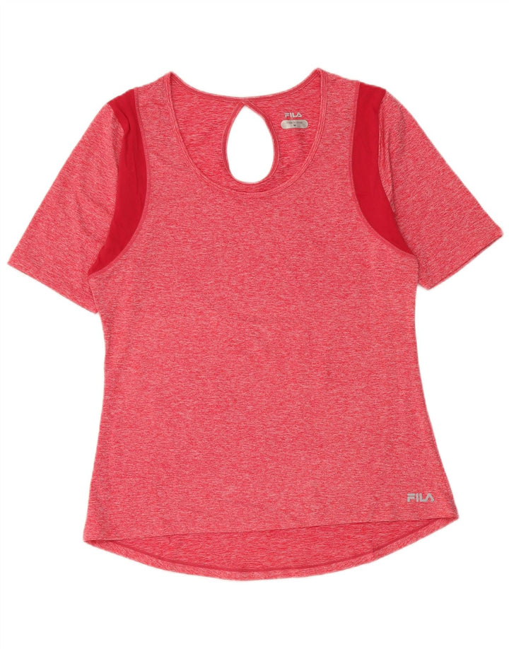 Maglietta da donna Fila Top UK 12 Poliestere color block rosa medio