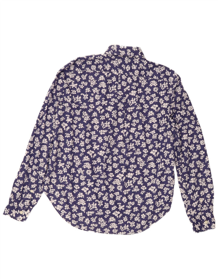 Camicia da donna Ralph Lauren US 8 cotone floreale blu navy medio