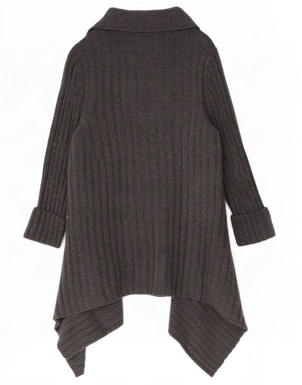 Maglione cardigan asimmetrico da donna Marks & Spencer UK 12/14 Grigio medio