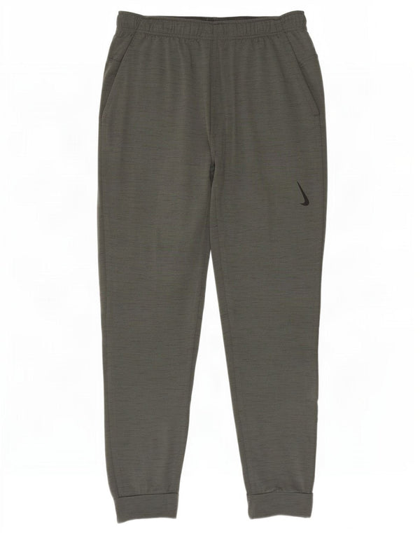 Pantaloni da tuta da yoga da uomo Nike, pantaloni da jogging, poliestere chiazzato grigio medio