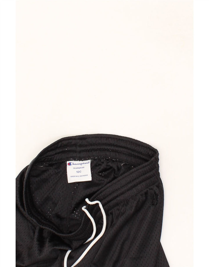 CHAMPION Boys Sport Shorts 11-12 Years  Black Polyester Vintage Champion and Second-Hand Champion from Messina Hembry 