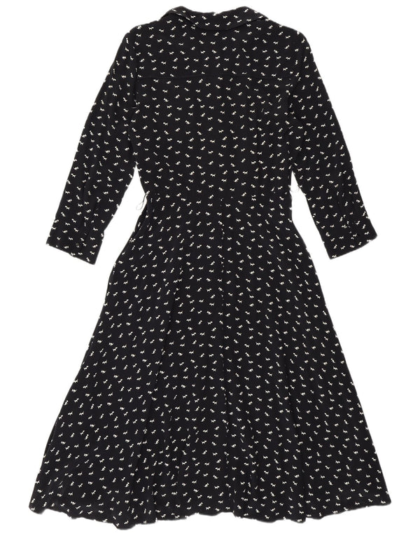 Abito a trapezio da donna Hobbs UK 10 piccolo in viscosa con stampa animalier blu navy