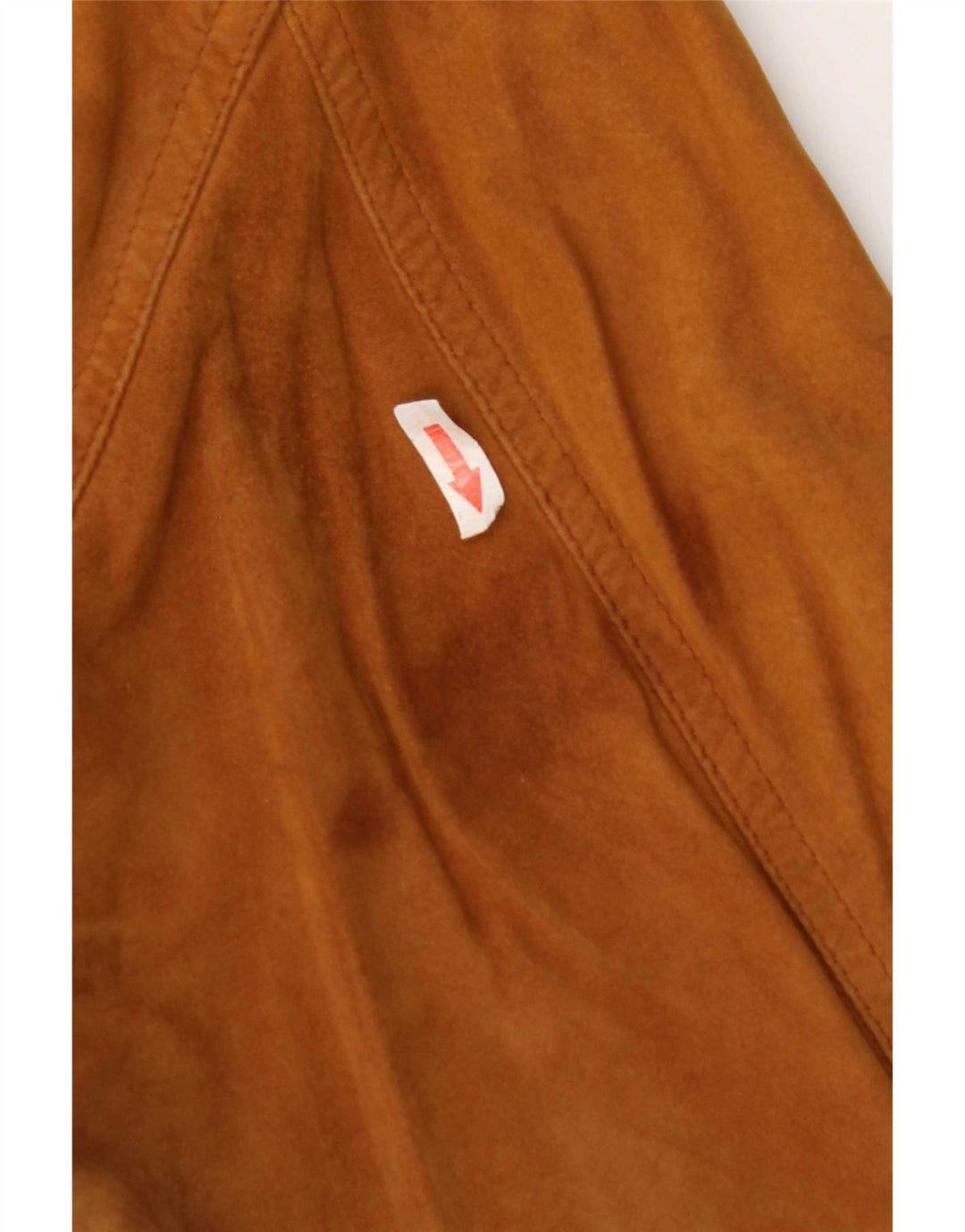 Giubbotto bomber vintage in pelle scamosciata da donna UK 18 XL Marrone