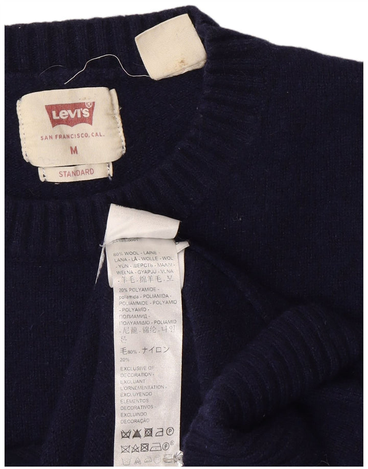 Maglione maglione girocollo vestibilità standard da donna Levi's UK 14 blu navy medio