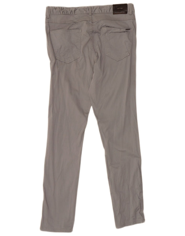Pantaloni casual slim da uomo Zara EU 44 Large W34 L31 Cotone grigio