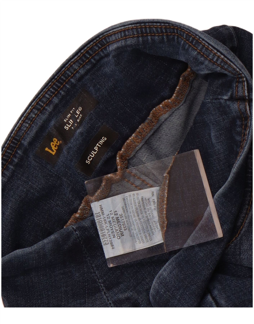 Jeans slim Lee scolpiti da donna a vita media US 12 Large W30 L30 cotone blu