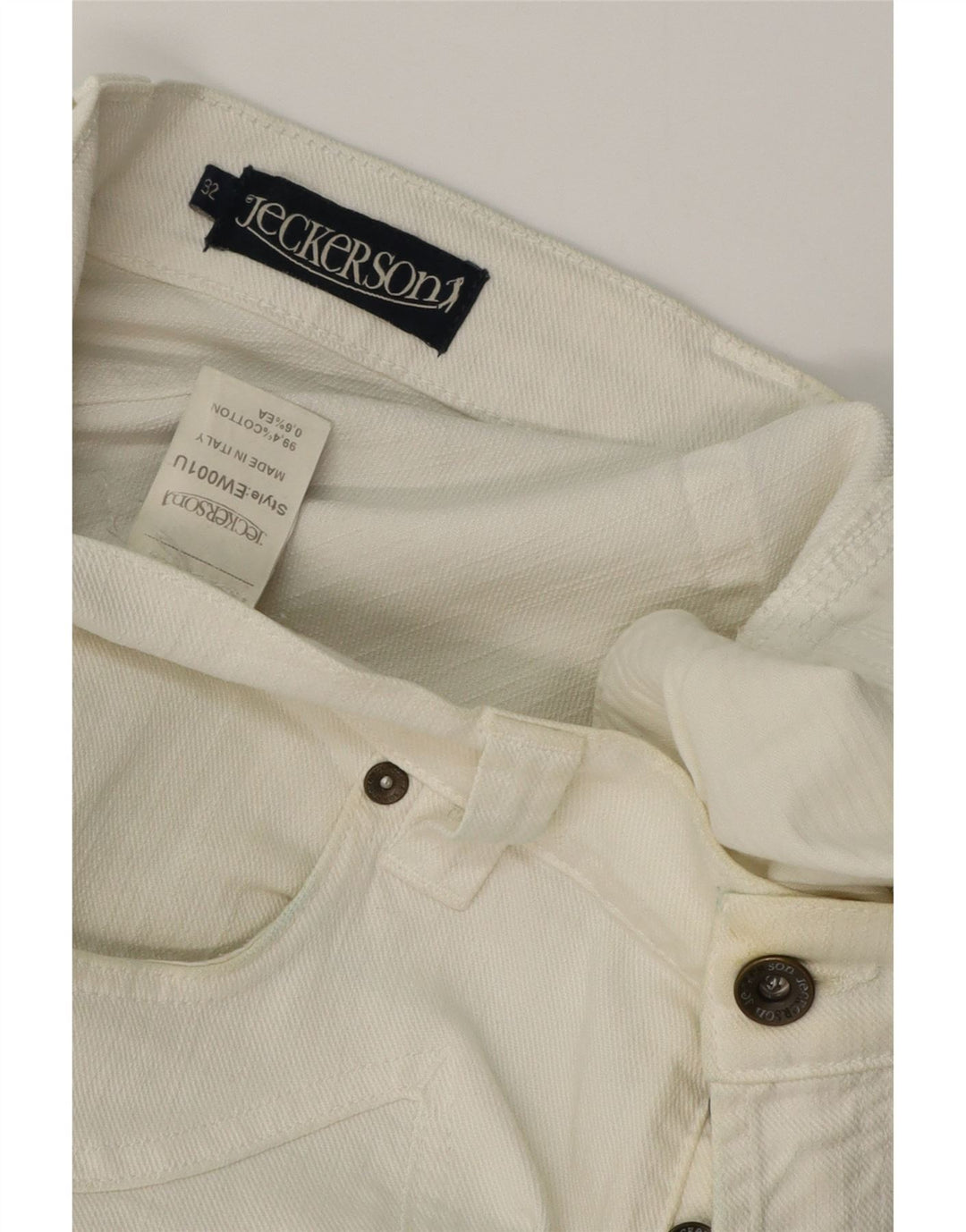Jeans dritti da uomo JECKERSON W32 L32 cotone bianco