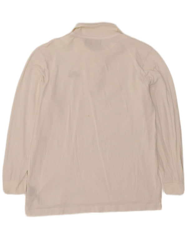 Polo Kappa Uomo Manica Lunga Cotone Bianco Medio