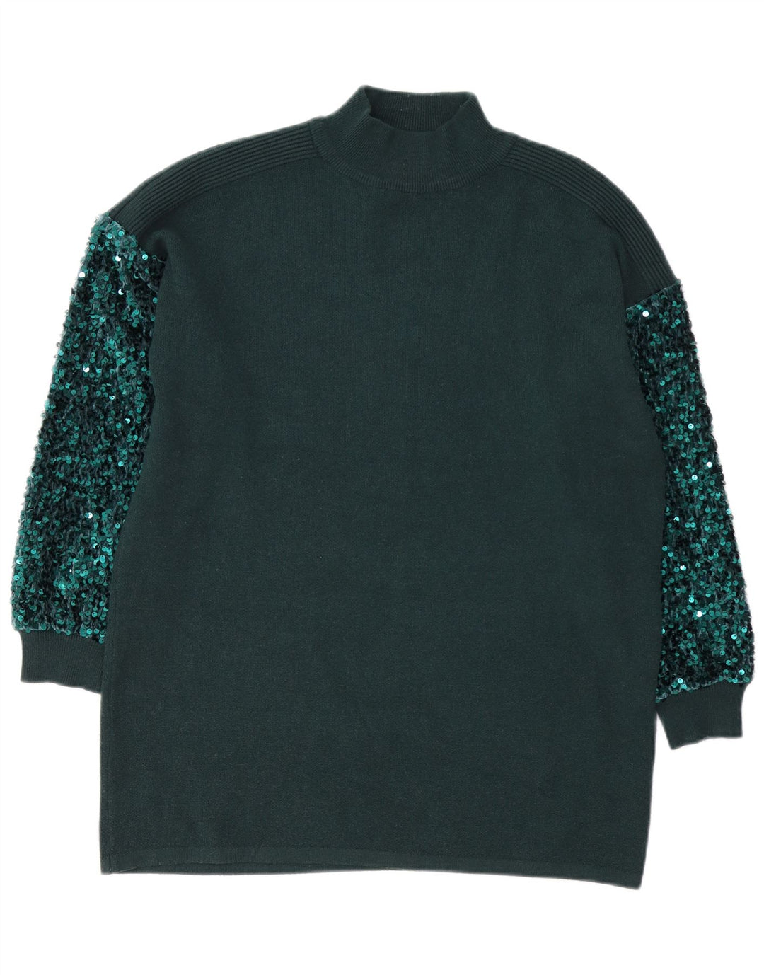 QUIZ Maglione oversize da donna con collo alto e collo alto UK 10 piccolo verde