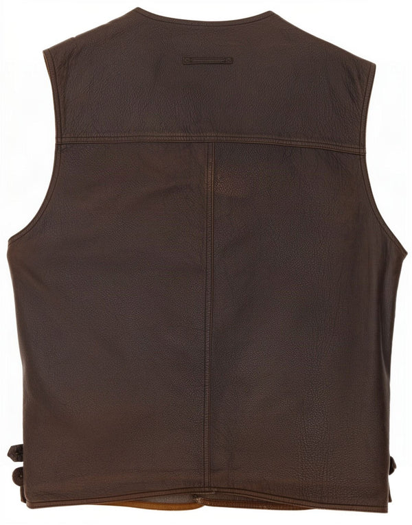 Gilet in pelle reversibile da uomo Les Copains IT 56 3XL Marrone