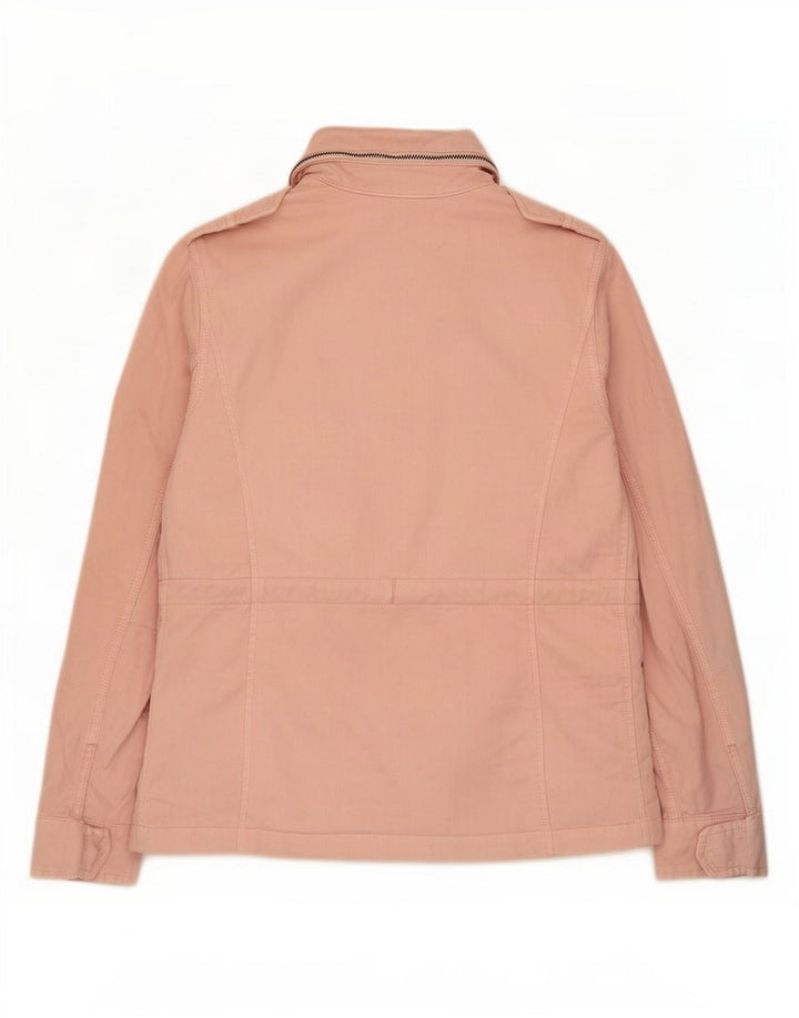 Giacca da donna con cappuccio Superdry UK 8 Small Rosa in cotone a spina di pesce