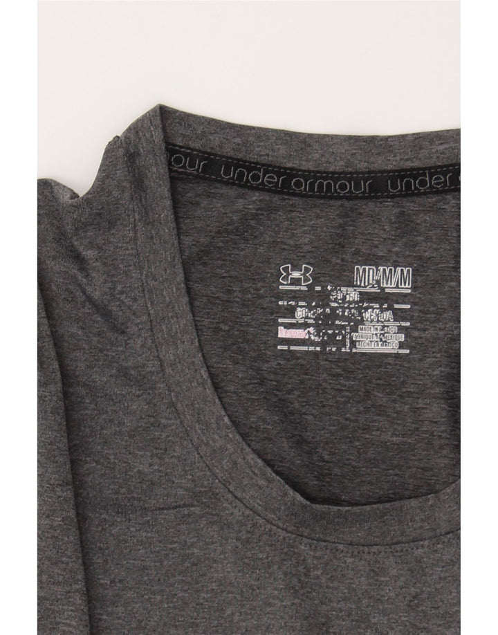 UNDER ARMOUR Womens Heat Gear Top Long Sleeve UK 12 Medium Grey Polyester Vintage Under Armour and Second-Hand Under Armour from Messina Hembry 