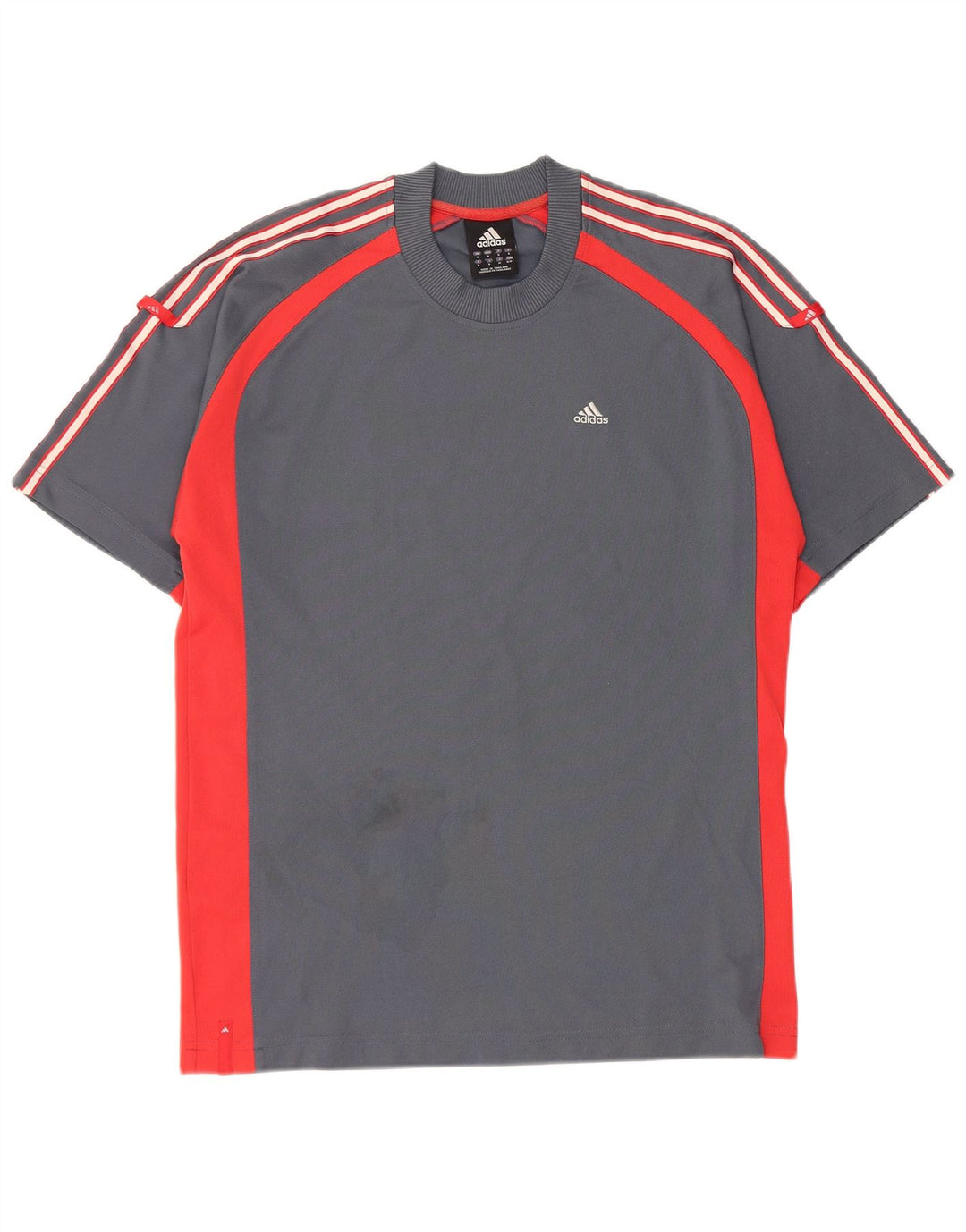 T-shirt da uomo ADIDAS Top Small in poliestere color block grigio