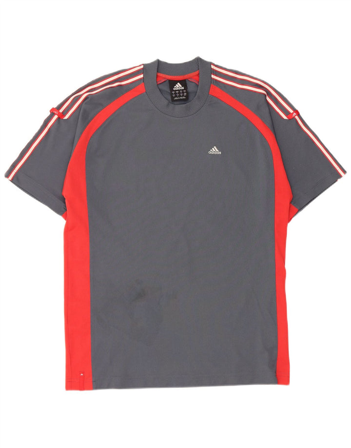 T-shirt da uomo ADIDAS Top Small in poliestere color block grigio