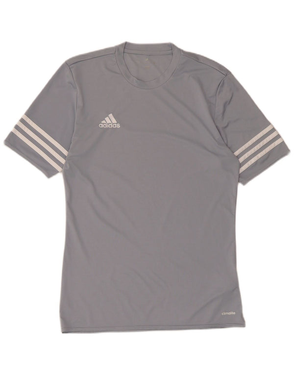 T-shirt regolare da uomo Adidas Climalite a maniche corte, piccola, grigia sportiva