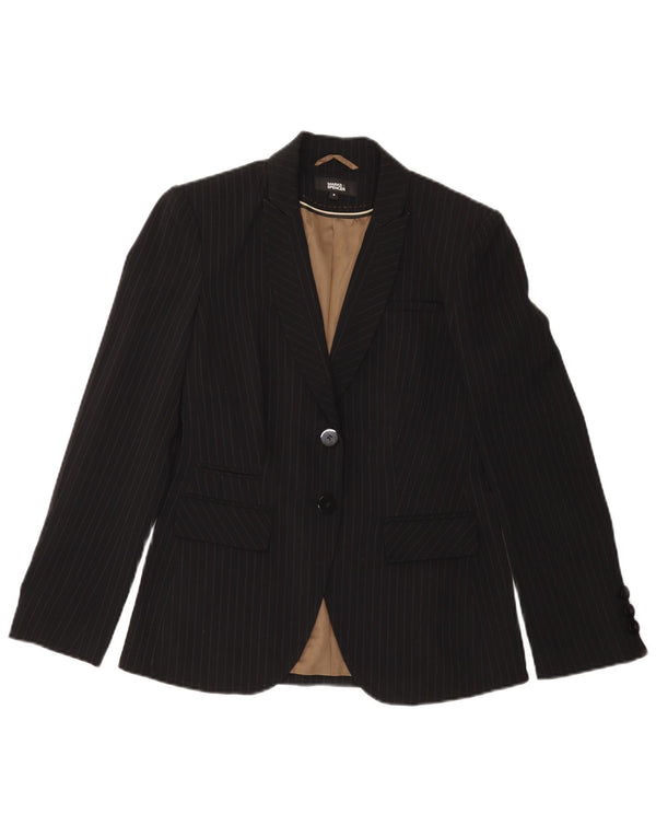Giacca blazer a 2 bottoni Marks & Spencer da donna UK 8 piccolo gessato nero