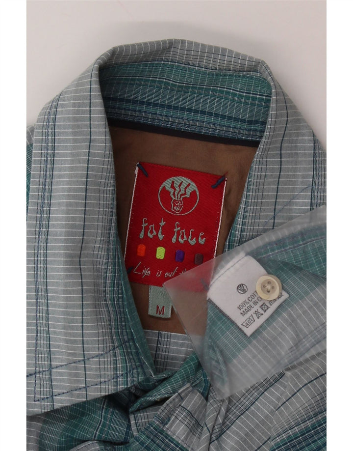 Camicia a maniche corte da uomo Fat Face in cotone a righe blu medio