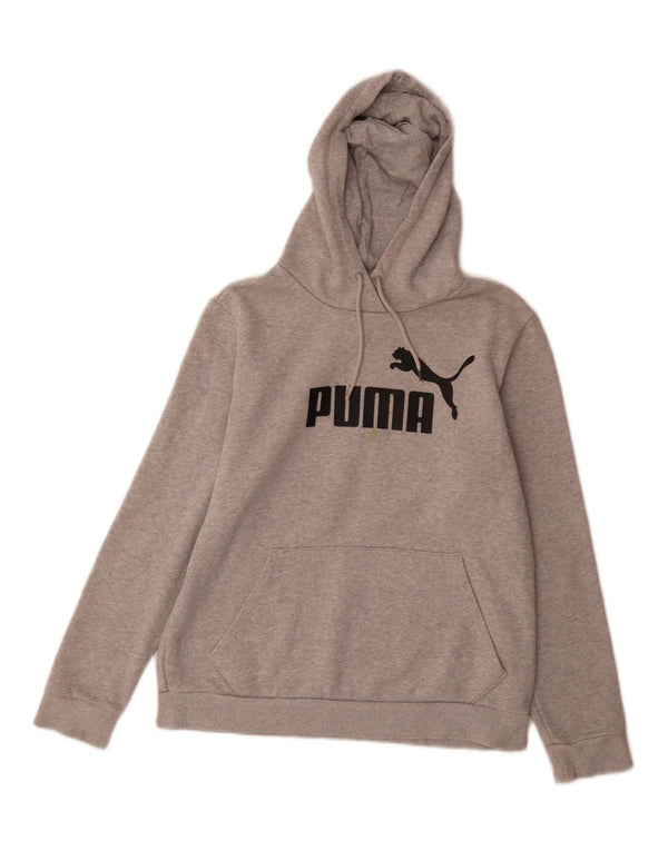 Felpa con cappuccio grafica da donna Puma UK 14 Cotone grigio medio