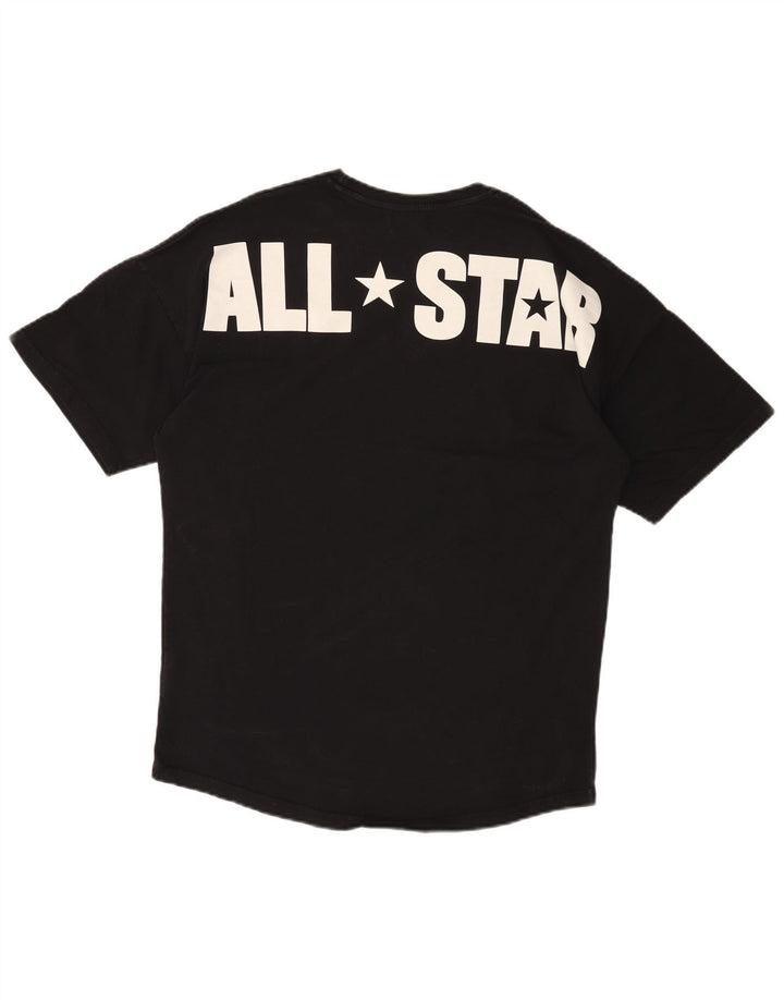 T-shirt grafica da uomo Converse Top piccola in cotone nero