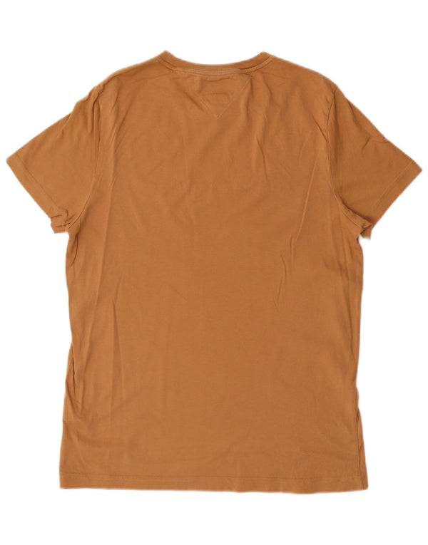 T-shirt grafica da uomo slim fit Tommy Hilfiger Top in cotone marrone medio