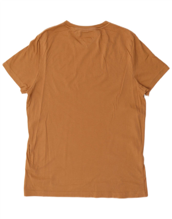T-shirt grafica da uomo slim fit Tommy Hilfiger Top in cotone marrone medio