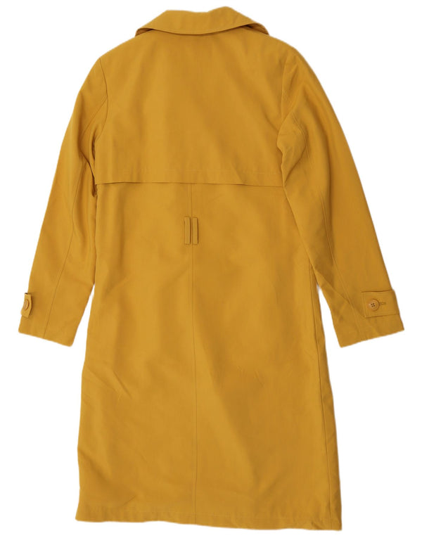 Marks & Spencer Womens Trench Coat UK 8 Small Yellow Polyester