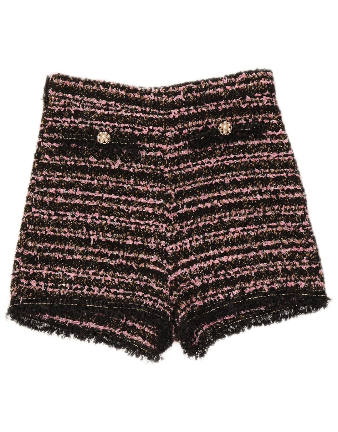 Pantaloni caldi a vita alta da donna Zara piccoli W26 a righe neri