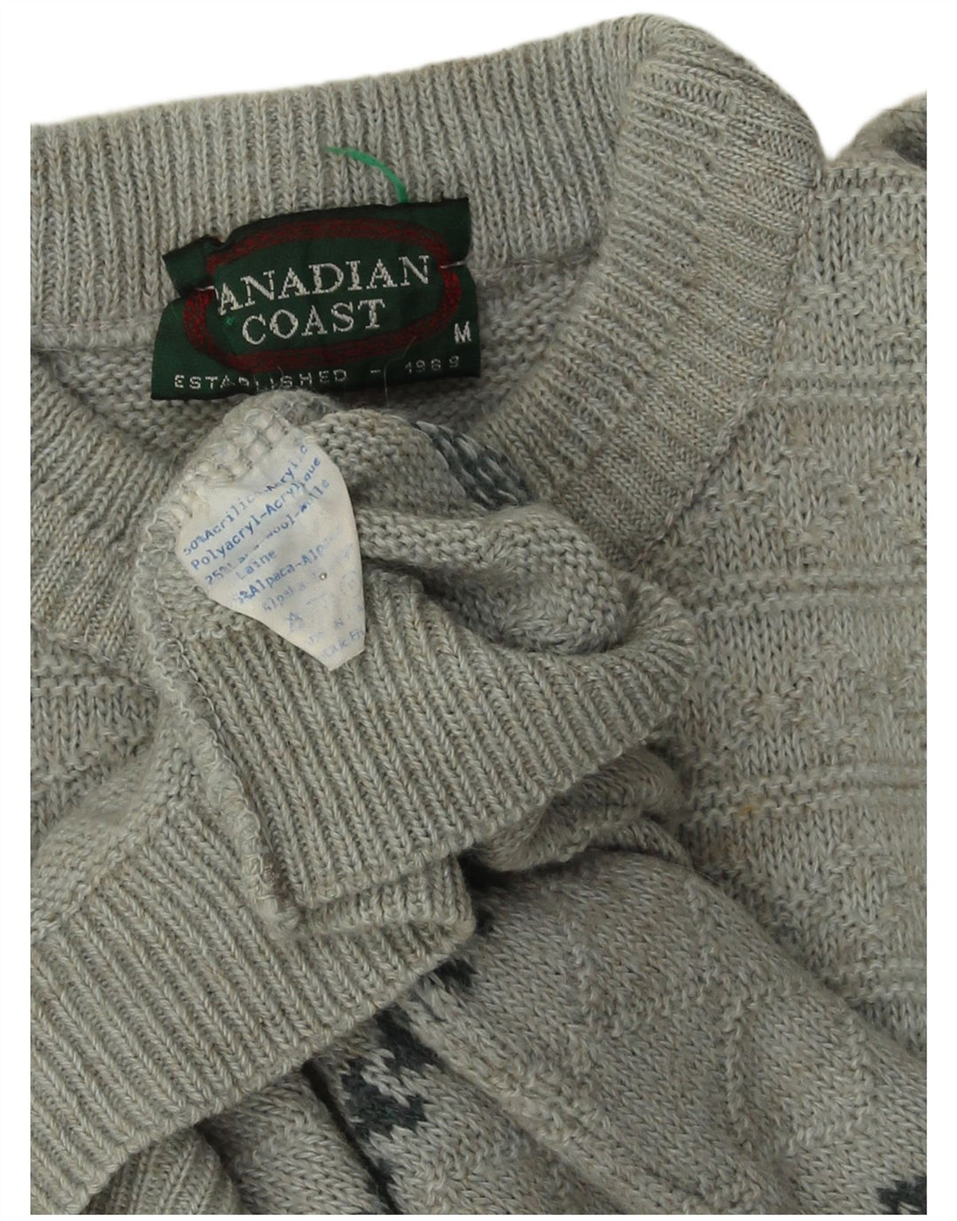 CANADIAN Maglione girocollo da uomo in acrilico grigio medio a righe